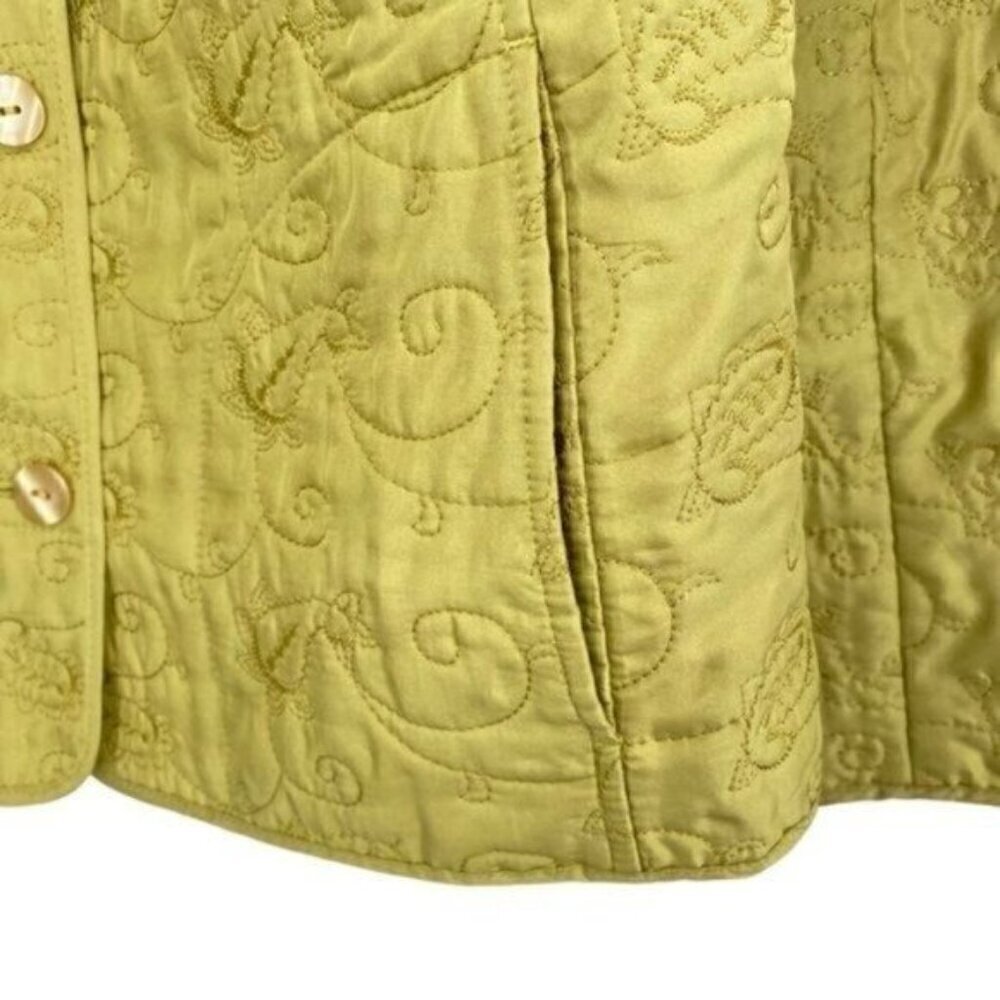 J. Jill Green Silk Embroidered Lightweight Jacket Coat - Picture 11 of 14
